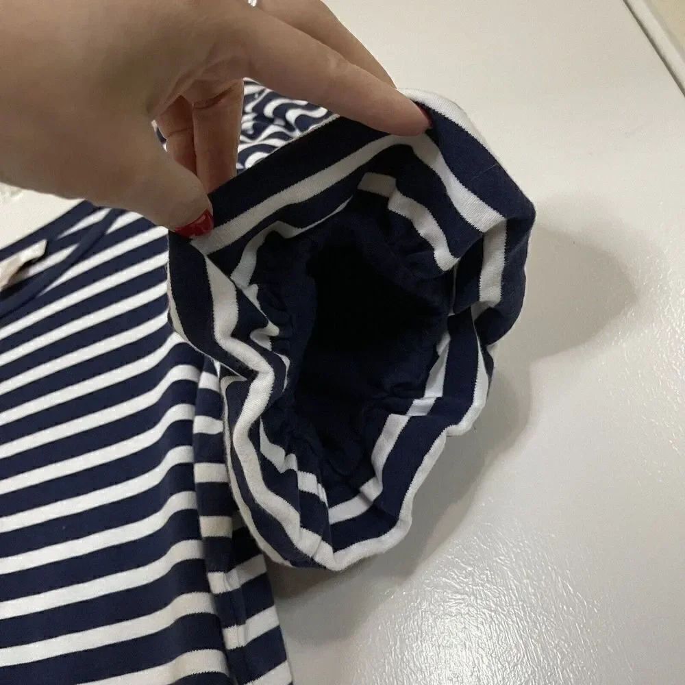 Rachel Parcell navy Stripe cotton Bubble Sleeve T-Shirt Dress size Small - Picture 6 of 8